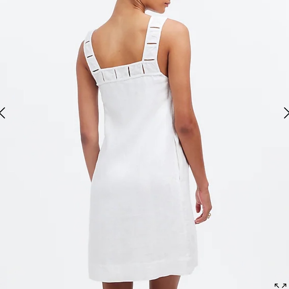 Madewell Embroidered Tank Mini Dress in Linen - Picture 4 of 7